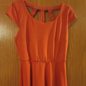 Coral Dress with Cut out Back